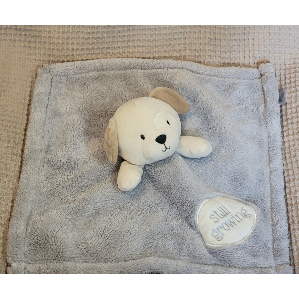 Baby Gear Tan Puppy Dog Still Growing Lovey Grey Soft Security Blanket
